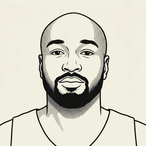 Illustrated portrait of NBA player Voshon Lenard