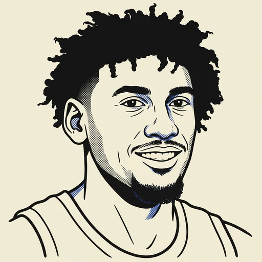 Illustrated portrait of NBA player Yaxel Lendeborg