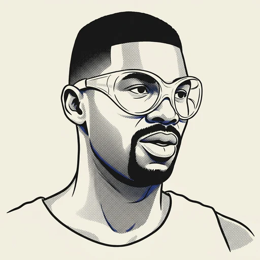 Illustrated portrait of NBA player Grant Long