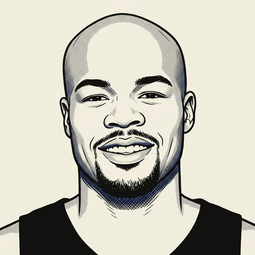 Illustrated portrait of NBA player Corey Maggette