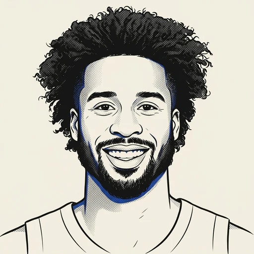 Illustrated portrait of NBA player Wesley Matthews