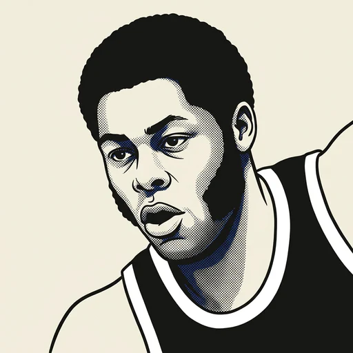 Illustrated portrait of NBA player Jim McMillian