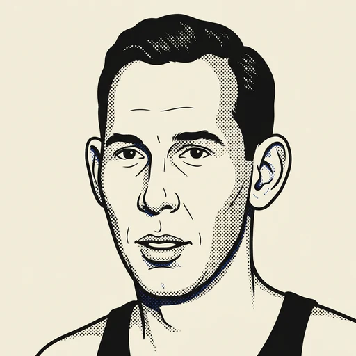 Illustrated portrait of NBA player Vern Mikkelsen