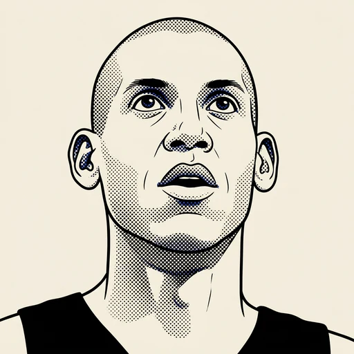 Illustrated portrait of NBA player Reggie Miller