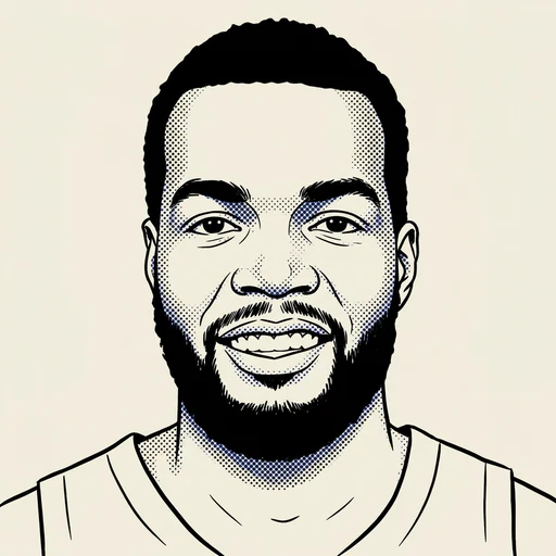 Illustrated portrait of NBA player Paul Millsap