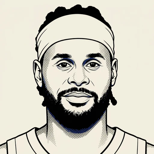Illustrated portrait of NBA player Patty Mills
