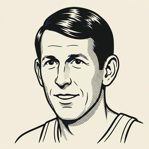 Illustrated portrait of NBA player Jeff Mullins