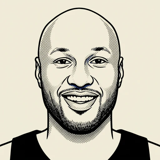 Illustrated portrait of NBA player Lamar Odom