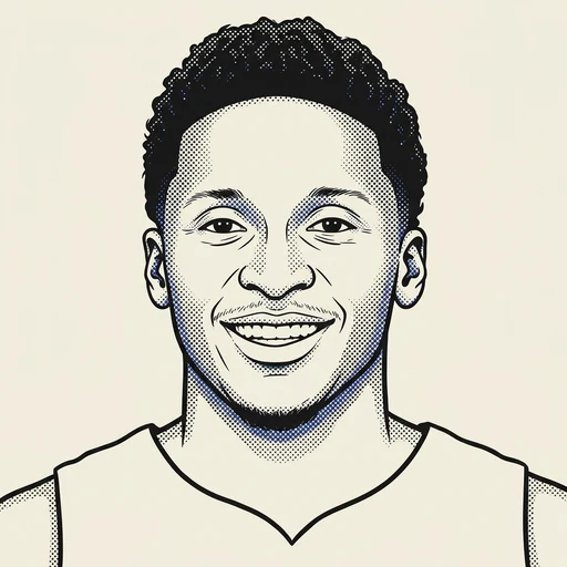 Illustrated portrait of NBA player Victor Oladipo