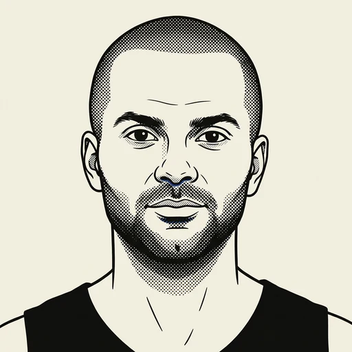 Illustrated portrait of NBA player Tony Parker