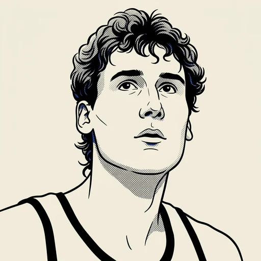 Illustrated portrait of NBA player Jim Paxson