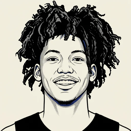 Illustrated portrait of NBA player Elfrid Payton