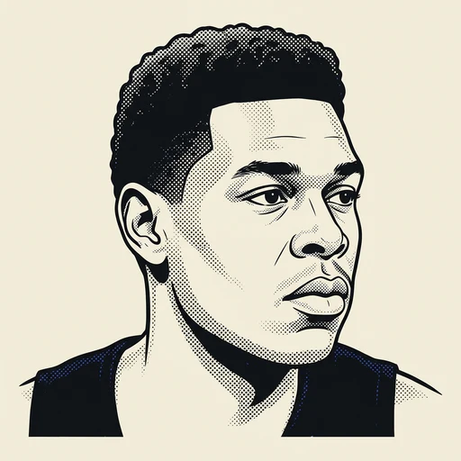 Illustrated portrait of NBA player Sam Perkins