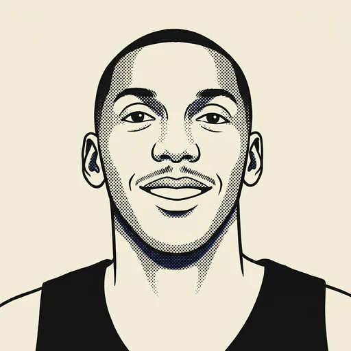 Illustrated portrait of NBA player Wesley Person