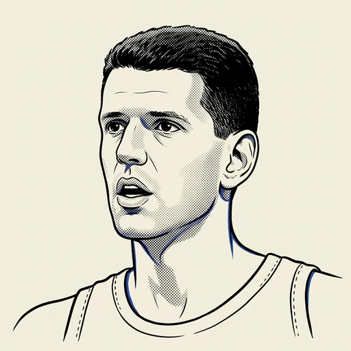 Illustrated portrait of NBA player Dražen Petrović