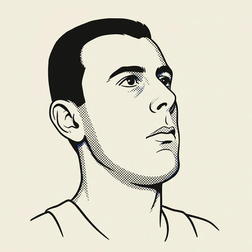 Illustrated portrait of NBA player Bob Pettit
