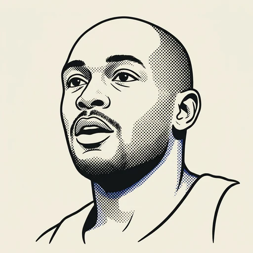 Illustrated portrait of NBA player Mitch Richmond