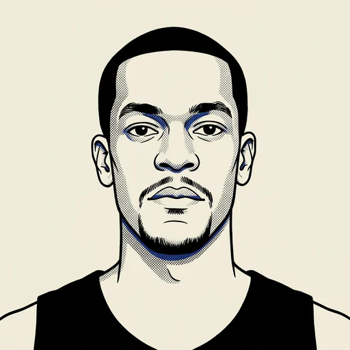 Illustrated portrait of NBA player Rajon Rondo