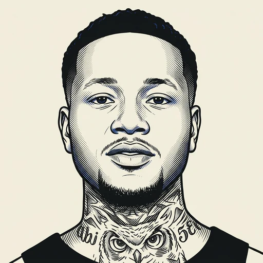 Illustrated portrait of NBA player Terry Rozier