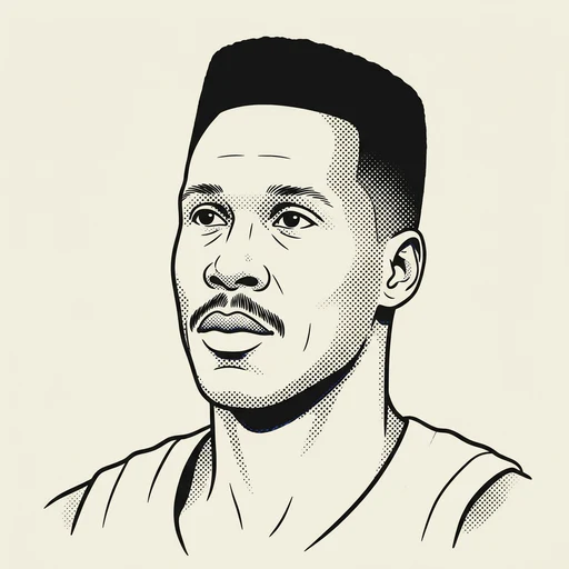 Illustrated portrait of NBA player Byron Scott