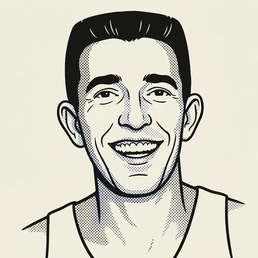 Illustrated portrait of NBA player Gene Shue