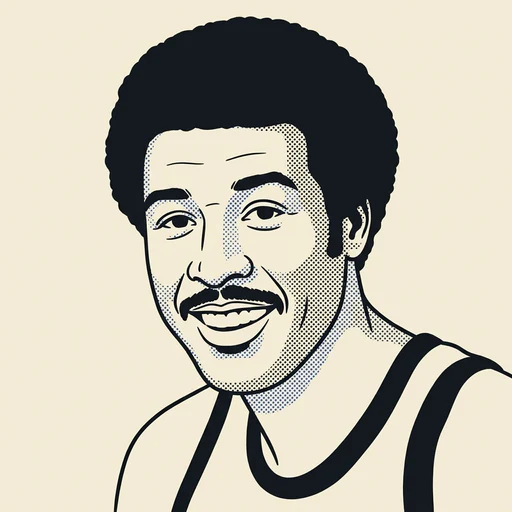 Illustrated portrait of NBA player Paul Silas