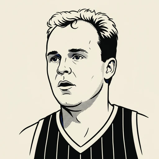 Illustrated portrait of NBA player Scott Skiles