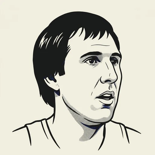Illustrated portrait of NBA player Dick Snyder