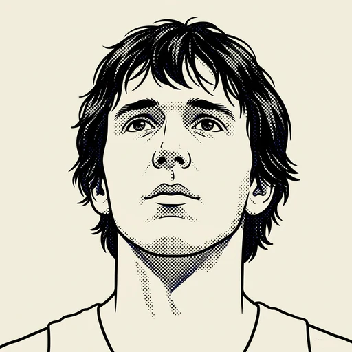 Illustrated portrait of NBA player Larry Steele