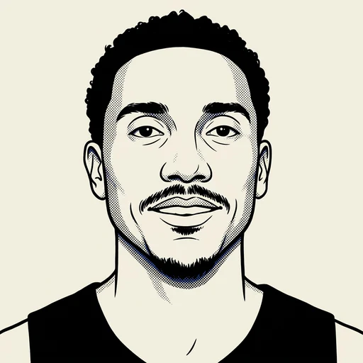 Illustrated portrait of NBA player Jeff Teague