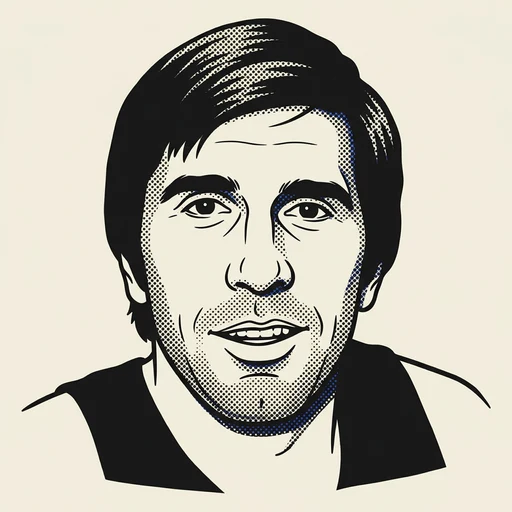 Illustrated portrait of NBA player Rudy Tomjanovich