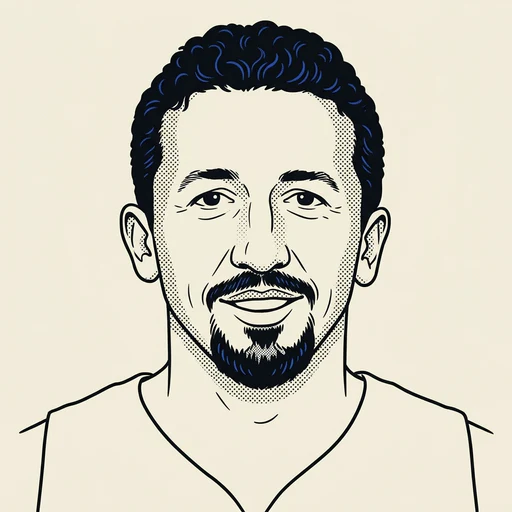 Illustrated portrait of NBA player Hedo Türkoğlu
