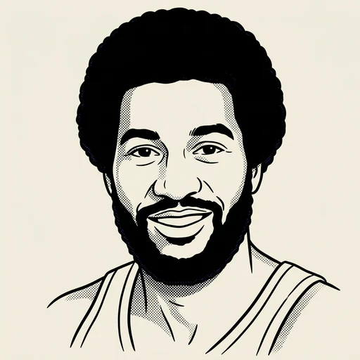 Illustrated portrait of NBA player Norm Van Lier