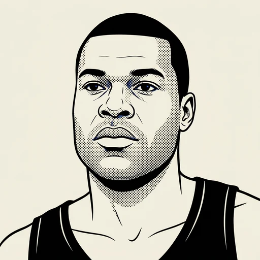 Illustrated portrait of NBA player Loy Vaught