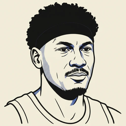 Illustrated portrait of NBA player Ja'Kobe Walter