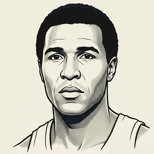 Illustrated portrait of NBA player Jo Jo White