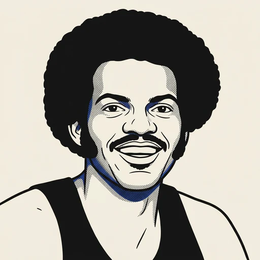 Illustrated portrait of NBA player Sidney Wicks
