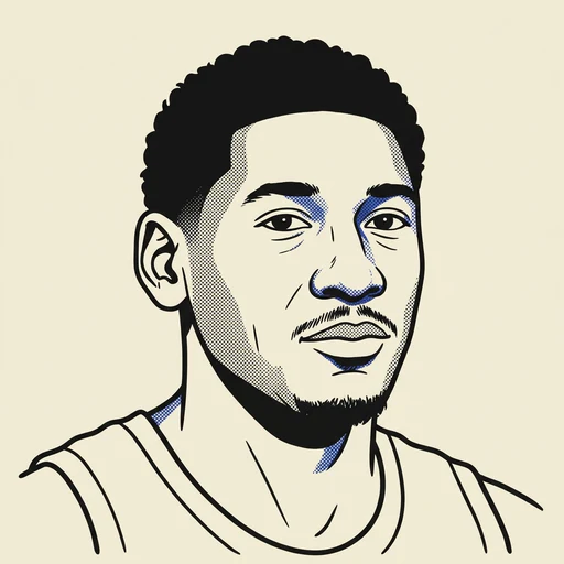 Illustrated portrait of NBA player Aaron Wiggins
