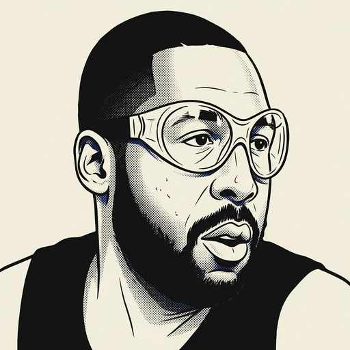 Illustrated portrait of NBA player James Worthy