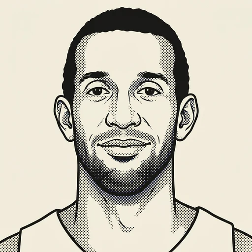 Illustrated portrait of NBA player Brandan Wright